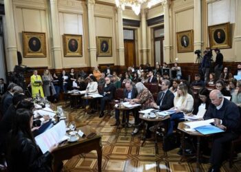 Plenaria de las comisiones de Poblacin y Desarrollo Humano y de Presupuesto y Hacienda, el 1 de noviembre de 2023, en el saln Illia del Senado de la Nacin, en Buenos Aires; Argentina. (Fotos: Celeste Salguero/Comunicacin Senado).-