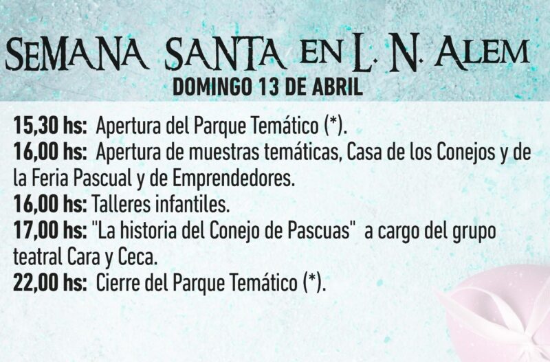 Desde hoy hasta el 13 de abril, Alem ofrece actividades para toda la familia 14 13 de abril - 13