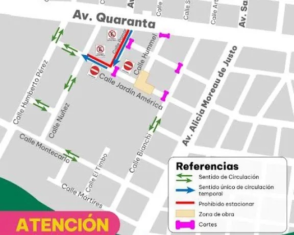 Corte de tránsito y desvíos en avenida Quaranta por obras de soterramiento 2 WhatsApp Image 2025 04 21 at 08.31.16 - 1