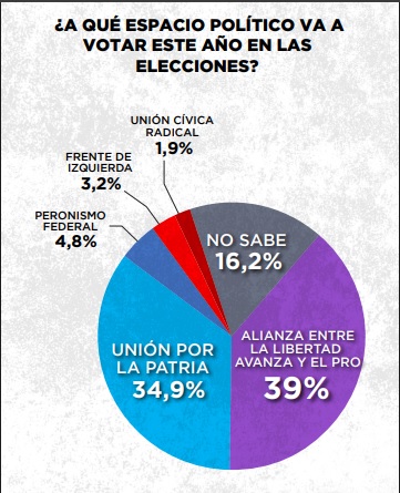 A qué sector votará - Escenario 2 con alianza LLA-PRO