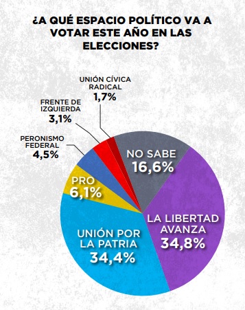 A qué sector votará - Escenario 1 sin alianza LLA-PRO