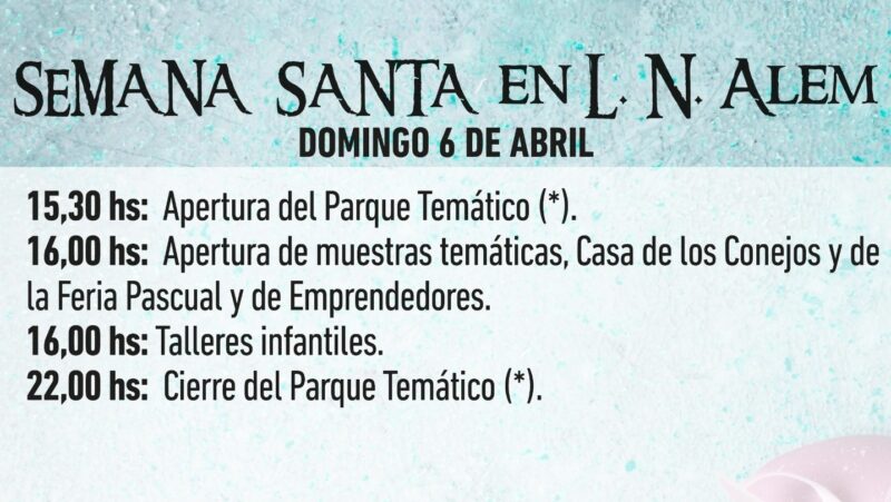 Desde hoy hasta el 13 de abril, Alem ofrece actividades para toda la familia 10 domingo 6 - 9