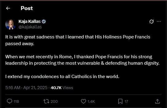 Los líderes del mundo se despidieron del Papa Francisco 11 kaja - 10