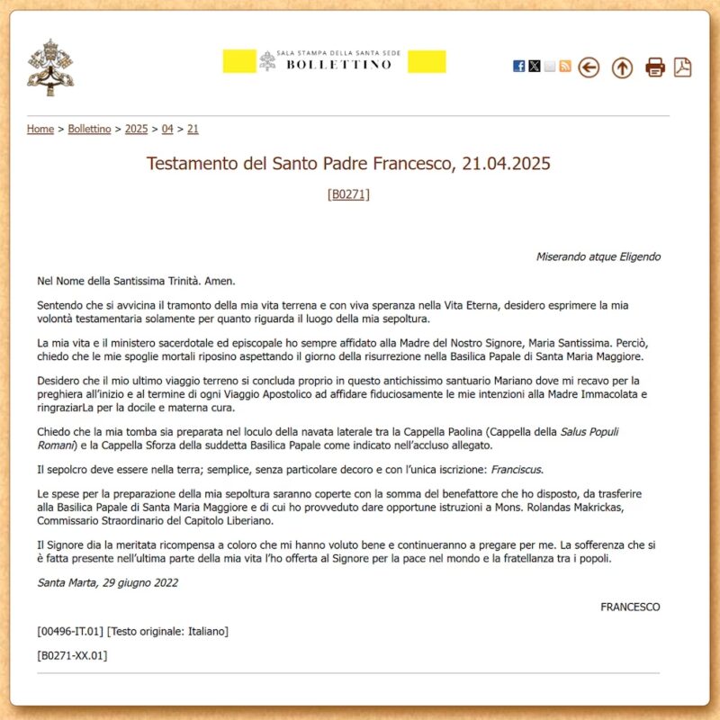 Qué dice el testamento del Papa Francisco 6 testamento papa - 5