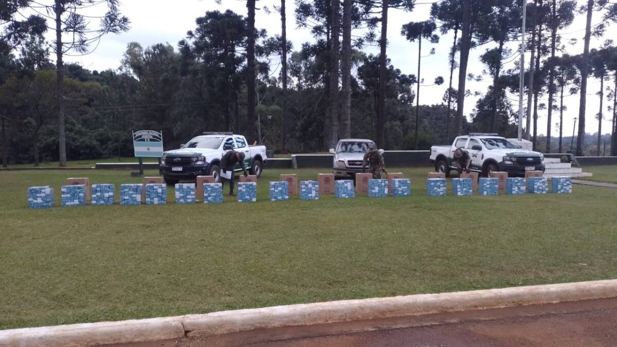 Gendarmes incautaron más de 43 mil paquetes de cigarrillos de contrabando en Misiones 4 Secuestro de cigarrillos en Bernardo de Irigoyen