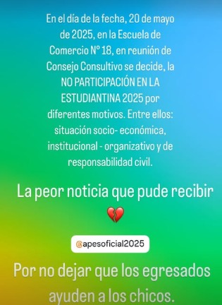 Estudiantina 2025: la Comercio 18 no participaría y alumnos realizarán una sentada en reclamo 4 Comercio 1 - 3