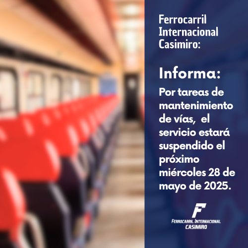 Otro miércoles sin tren internacional entre Posadas y Encarnación por mantenimiento 2 La comunicación oficial del tren Casimiro sobre la no prestación del servicio