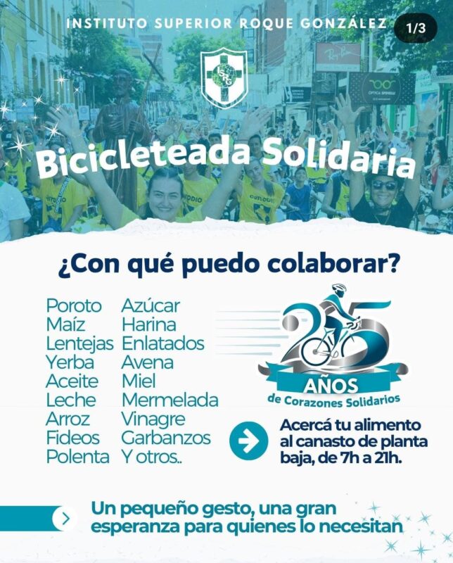 Se presentó la 25° bicicleteada solidaria del Instituto Roque González 7 inscripcion bicicleteada roque 1 - 6