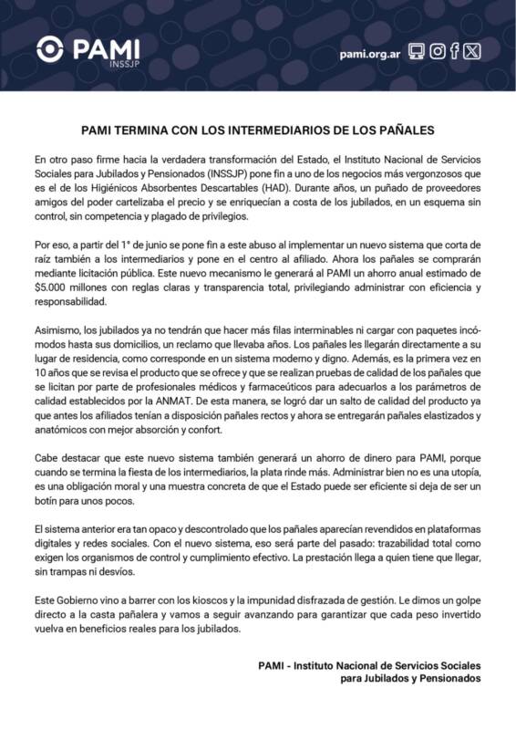 PAMI tendrá un nuevo sistema de entrega de pañales para afiliados 5 pami panales - 4