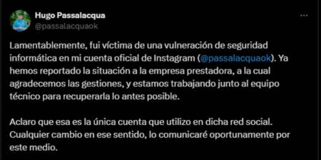Hackearon la cuenta oficial de Instagram del gobernador Hugo Passalacqua passalacqua 1 - 7