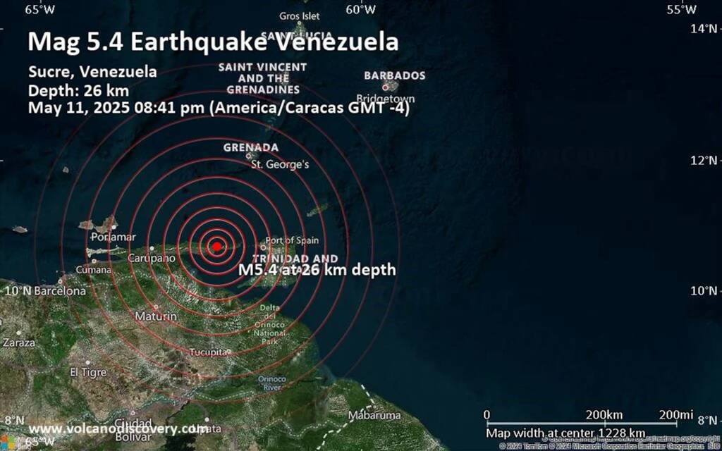 Venezuela: un sismo de casi 5 puntos afectó las costas de Sucre Venezuela