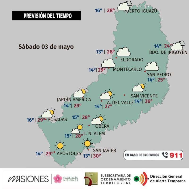 Lluvias pasajeras para sábado y domingo en algunas zonas de Misiones 3 tiempo sabado - 2