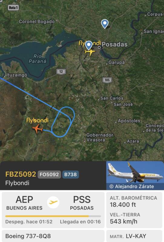 El avión de Flybondi no pudo aterrizar y debió regresar a Buenos Aires