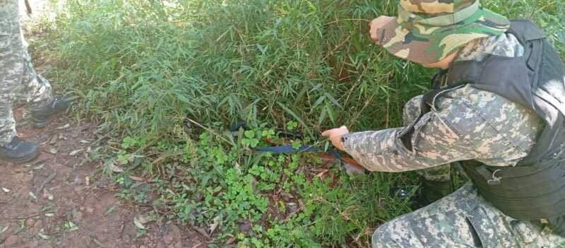 Descubren campamento clandestino con armas y trampas en Colonia Guaraypo 1 Caza