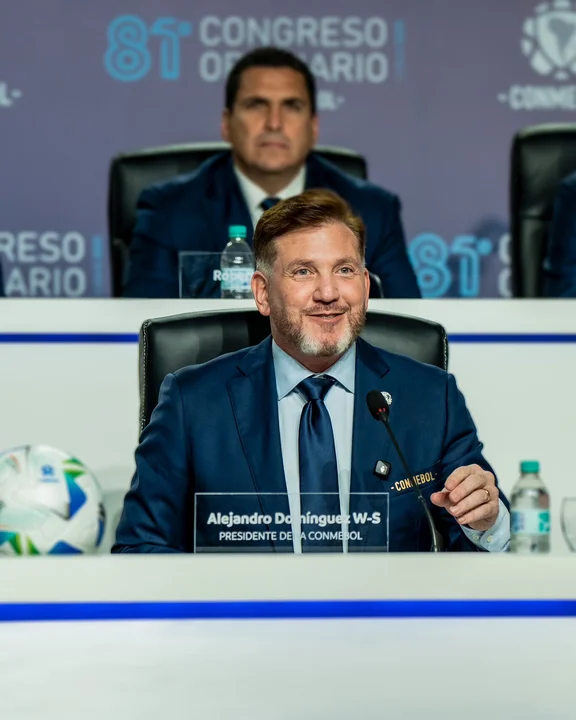 Domínguez reelecto como presidente de Conmebol hasta 2031 Domínguez