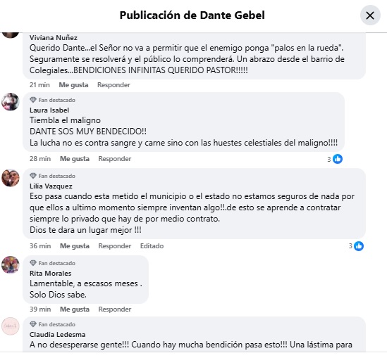 Qué pasó entre Stelatto y Dante Gebel: cancelaron su show “Presidante” en el anfiteatro Ramírez 4 La suspensión del evento de Gebel generó malestar entre el público, ya que las entradas estaban agotadas desde enero