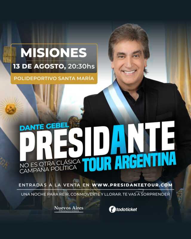 Confirmados dos shows en Posadas de PresiDante 2025 con Gebel