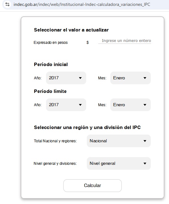 El INDEC habilitó una herramienta digital para calcular la variación de precios entre dos fechas y actualizar valores según la inflación