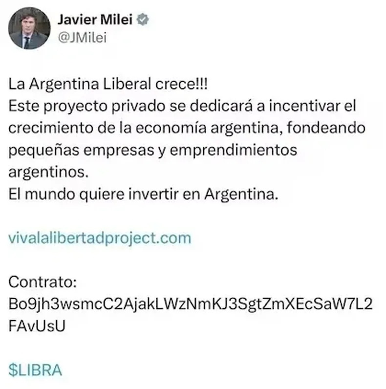 La Oficina Anticorrupción exculpó a Javier Milei por la promoción del criptoactivo $LIBRA 3 Además, la OA remarcó que las publicaciones realizadas desde redes sociales personales no pueden ser consideradas automáticamente actos de gobierno de Milei