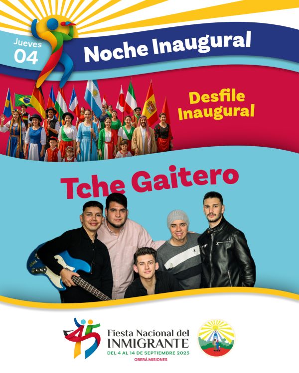 Fiesta Nacional del Inmigrante: grilla de shows, colectividades y precios de entradas 3 Todo el cronograma de la Fiesta del Inmigrante 2025 en Oberá