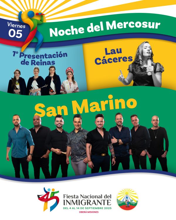 Fiesta Nacional del Inmigrante: grilla de shows, colectividades y precios de entradas 5 05 Noche Mercosur 2 600x750 1 - 4
