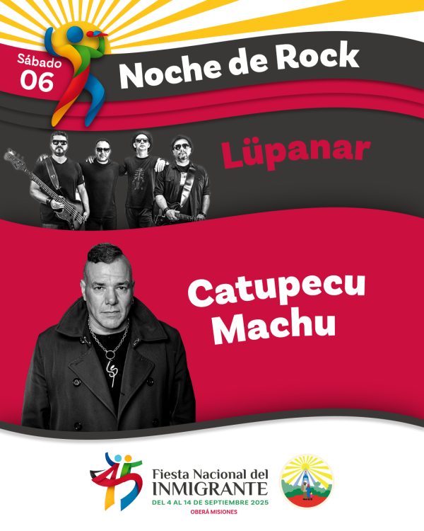 Fiesta Nacional del Inmigrante: grilla de shows, colectividades y precios de entradas 7 06 Noche de Rock 2 600x750 1 - 6