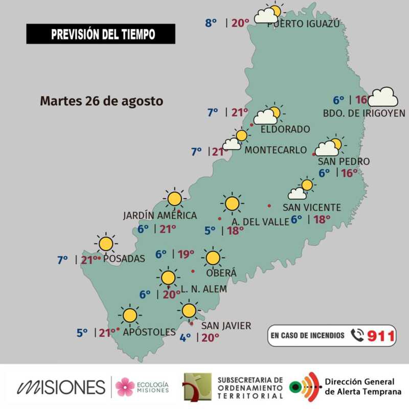 Semana estable en Misiones: mañanas frescas y tardes agradables