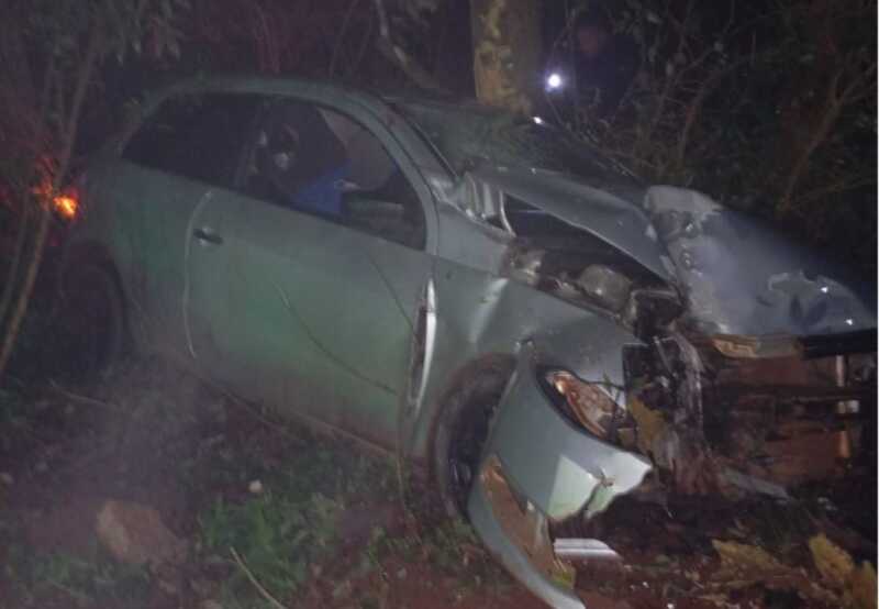 Despiste de automóvil en Puerto Esperanza dejó un joven hospitalizado puerto esperanza