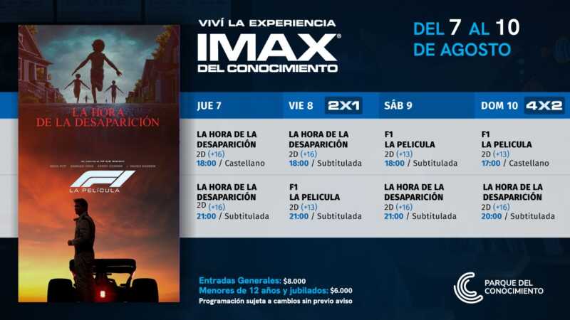 Terror y velocidad en el IMAX del Conocimiento 2 El terror se apodera del IMAX este jueves 7 de agosto