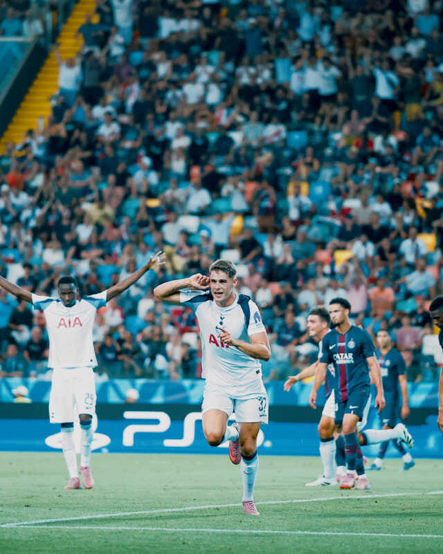 Vibrante empate entre Tottenham y PSG con gol del Cuti por la supercopa de Europa 