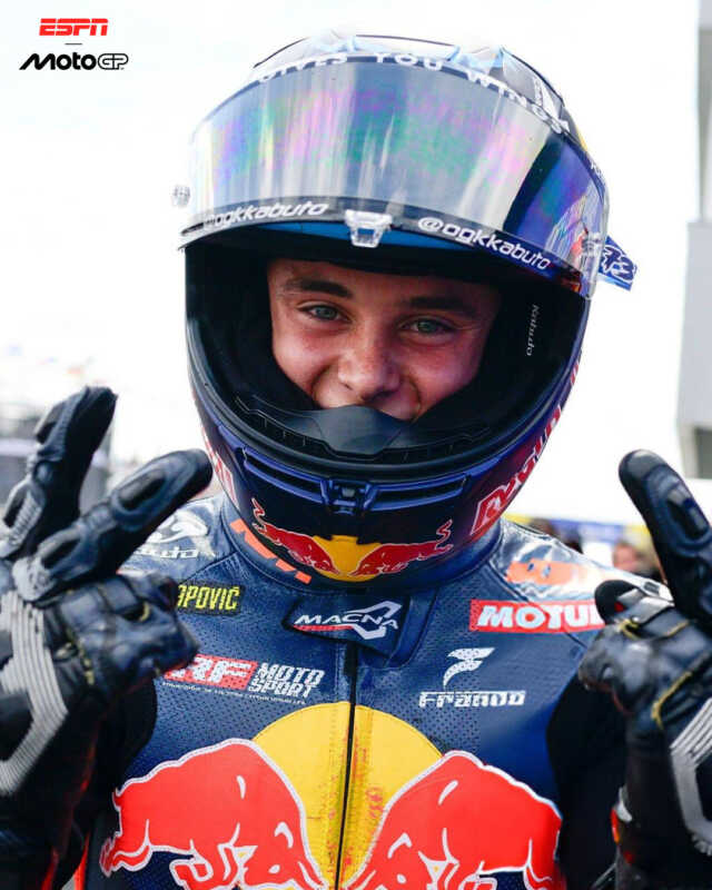 El argentino Valentín Perrone se metió en el podio en Hungría y hace historia 2 Histórico: el argentino Perrone terminó segundo en el Moto3 de Hungría