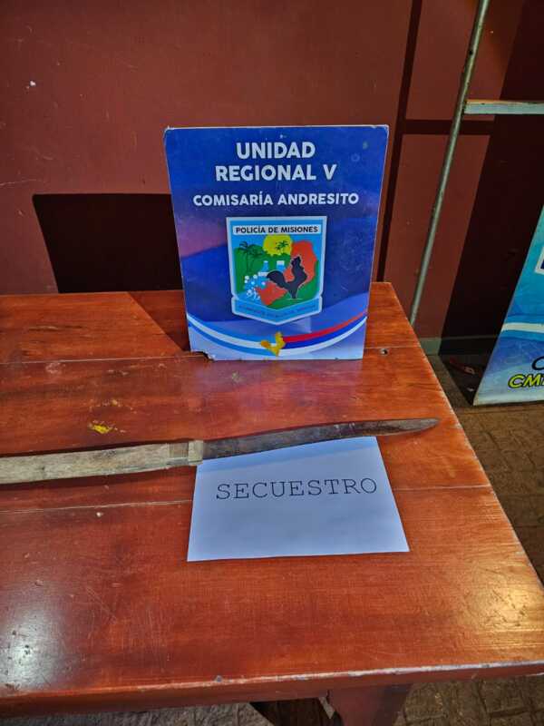 Andresito: atacó a su vecino con un machete y fue arrestado 3 El joven fue detenido tras atacar a su vecino en Andresito