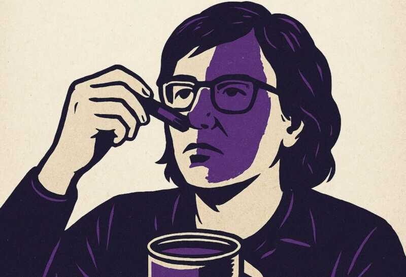 Pintarse la cara color violeta violeta