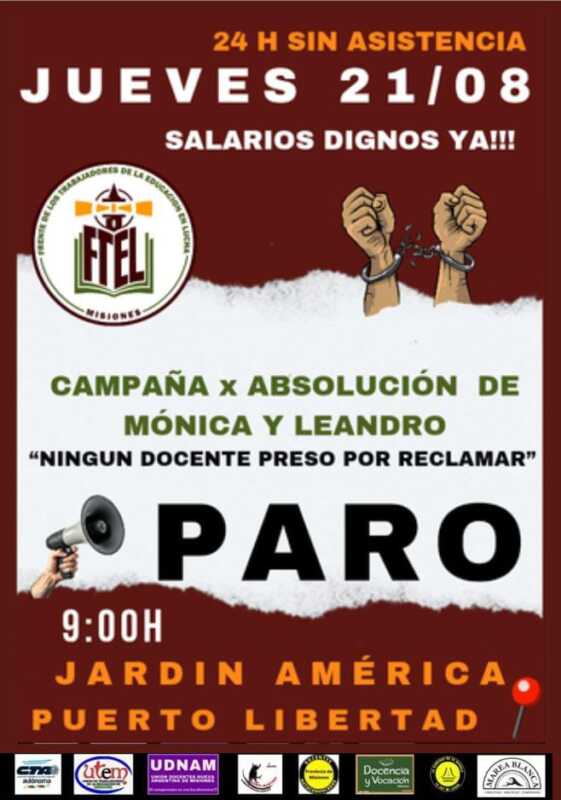 Docentes autoconvocados marcharon en Jardín América y provocaron desvíos en la Ruta 12 2 paro docente - 1