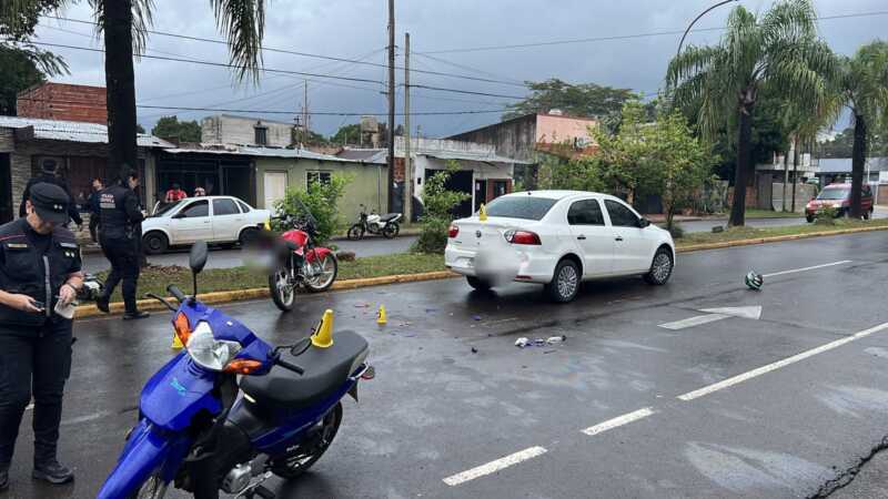 Dos motociclistas lesionados en siniestros viales ocurridos en Posadas y Santa Ana siniestro choque