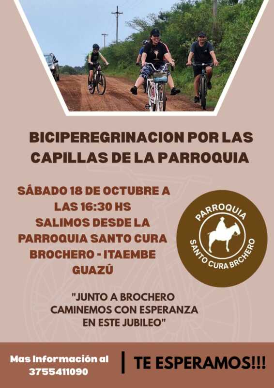Comienza el mes del Cura Brochero en Itaembé Guazú con bicicleteada y actividades religiosas 2 Celebran el mes de Cura Brochero con recorrido por capillas locales
