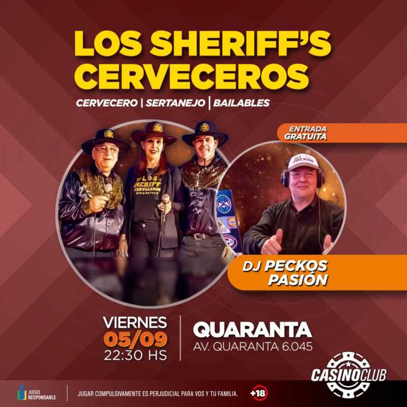 Septiembre con música de primer nivel en el Casino Club 4 25 09 05 LOS SHERIFFS CERVECEROS DJ PECKOS PASION Flyer Feed 1 - 3