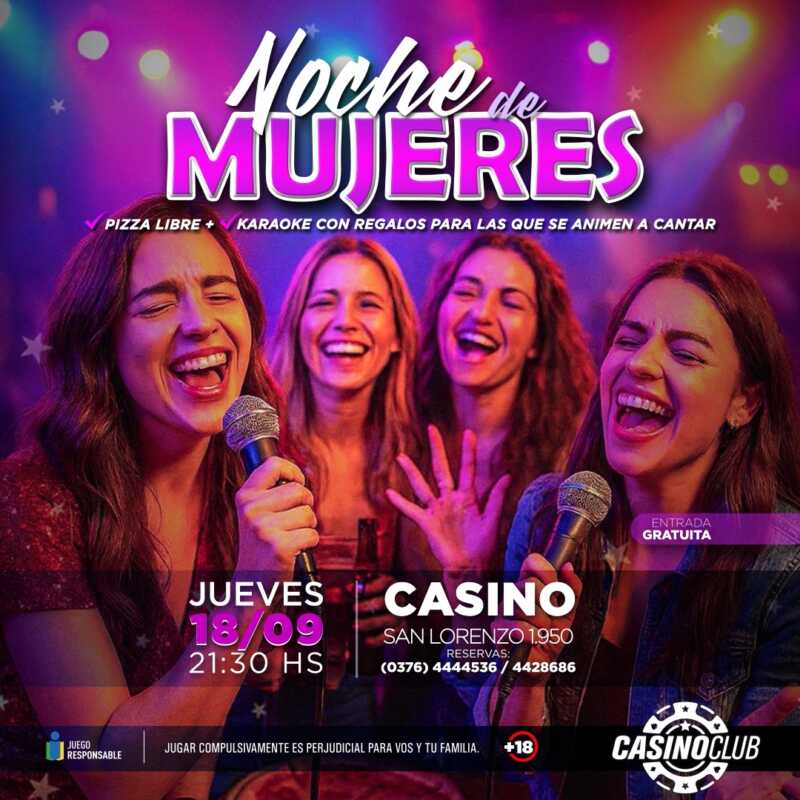 Recibí la primavera en el Casino Club con artistas de primer nivel 2 25 09 18 NOCHE DE MUJERES PIZZA LIBRE KARAOKE Flyer Feed PSS 1 - 1
