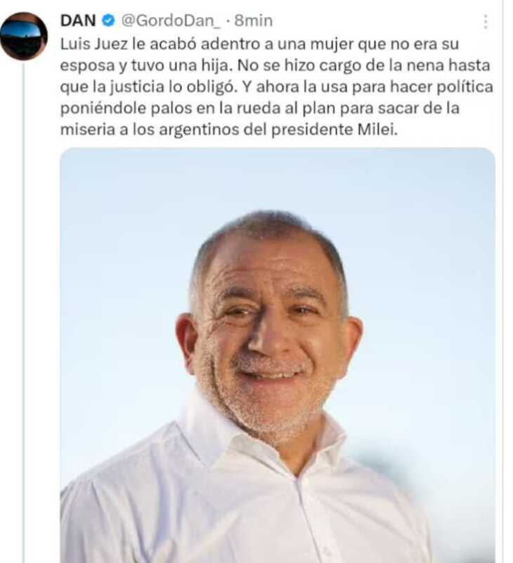 Francos repudió un ataque del “Gordo Dan” contra Luis Juez y dijo que "no pertenece más al gobierno" 4 DAN2 - 3
