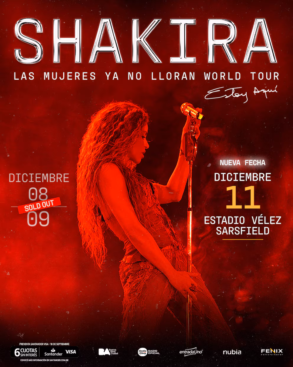 Shakira suma tercera fecha en Vélez: 11 de diciembre 3 Shakira suma función extra en Vélez tras agotar entradas