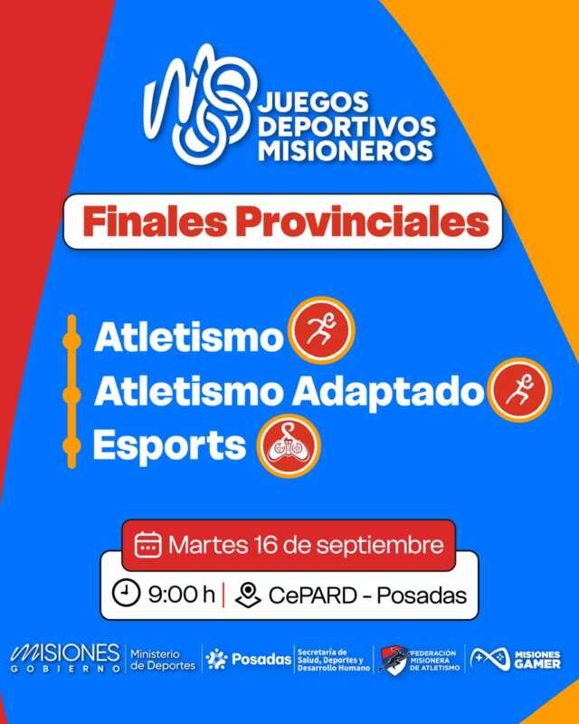 Misiones define a sus representantes para los Juegos Evita 2 Evita