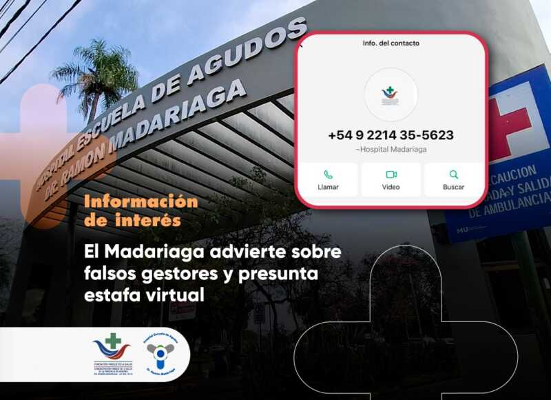 El Hospital Madariaga advirtió sobre falsos gestores y estafas virtuales 1 Madariaga