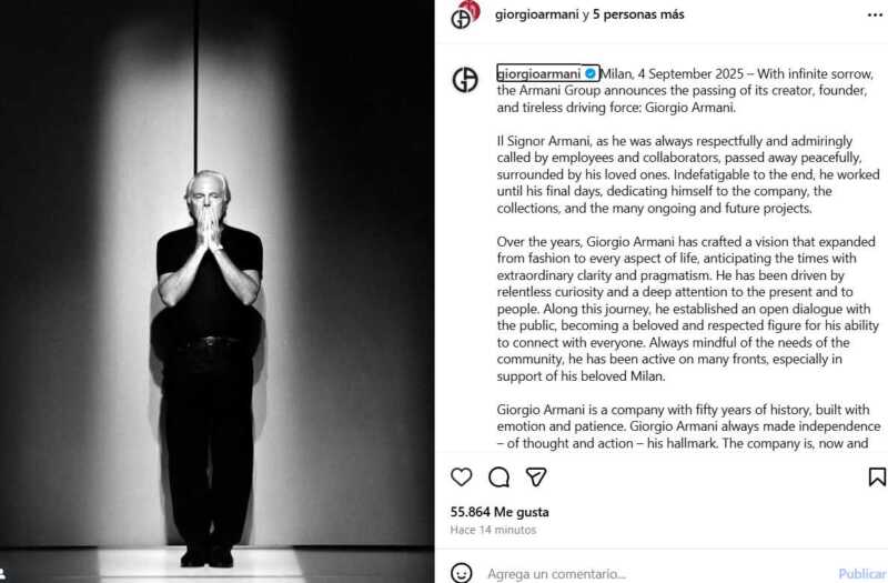 Murió Giorgio Armani, el último gran ícono de la moda mundial 4 armani - 3
