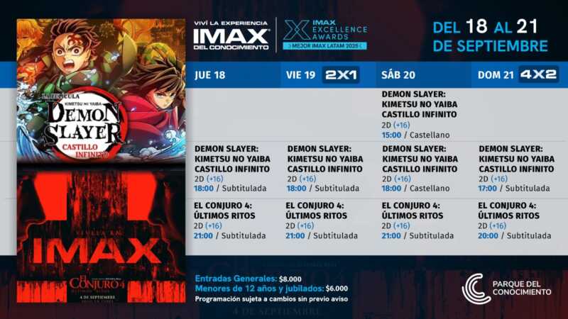 El IMAX del Conocimiento extiende el éxito de Demon Slayer y El Conjuro 4 6 Demon Slayer y El Conjuro 4 siguen en el IMAX