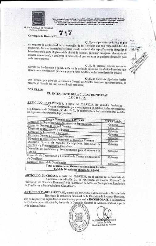 "Lalo" Stelatto oficializó el decreto de "poda de direcciones" en Posadas 11 decreto 717 lalo 2 - 10