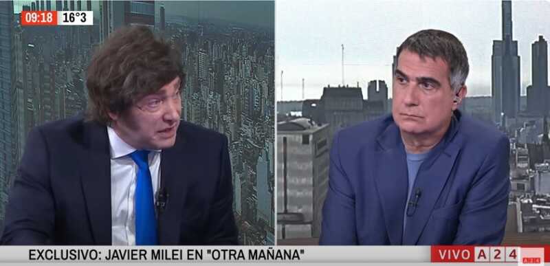 Milei minimizó denuncias contra Espert y confirmó diálogo con Macri tras su viaje a EE.UU. 5 javier milei en A 24 2 - 4