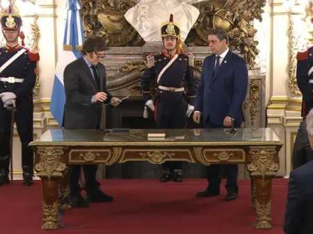 Milei le tomó juramento a Lisandro Catalán como Ministro del Interior lisandro catalán ministro interior de milei