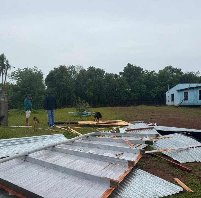Temporal en Misiones: una escuela rural dañada y árboles caídos sobre rutas provinciales 1 Temporal