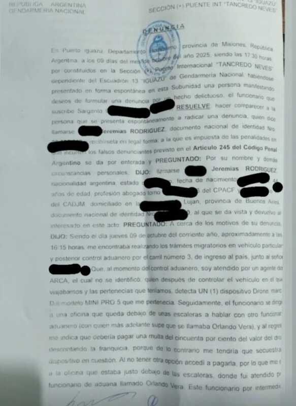 Iguazú: Denuncian a agentes de aduana por presunto cobro irregular 4 WhatsApp Image 2025 10 14 at 08.11.32 1 - 3