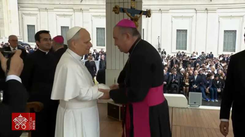 Roma: el obispo de Puerto Iguazú participó de la catequesis del Papa León XIV obispo iguazú papa león